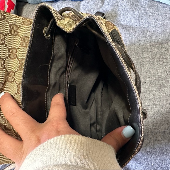 Gucci Beige Brown GG Canvas Backpack main image 5